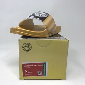 Cross Colours Left Eye Legacy Slides, Women's Size 9 - Gold